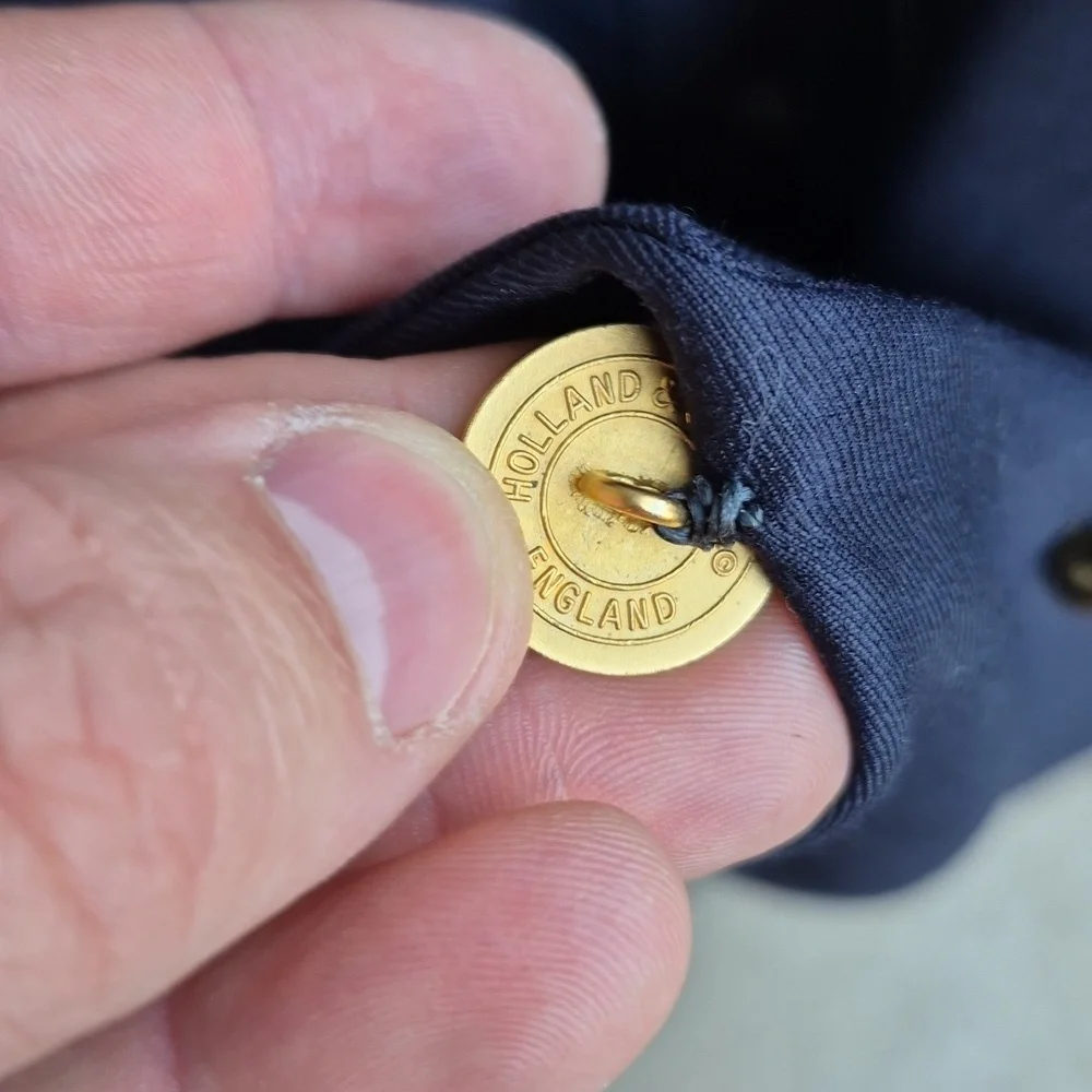 TOM JAMES Executive Collection Dark Navy Solid Bespoke Sz 50 L Mens Sport Coat - Picture 5 of 11